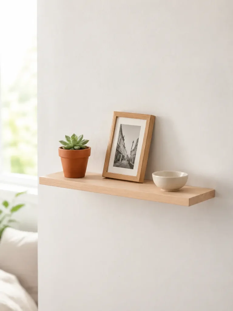 floating shelf decor for renters